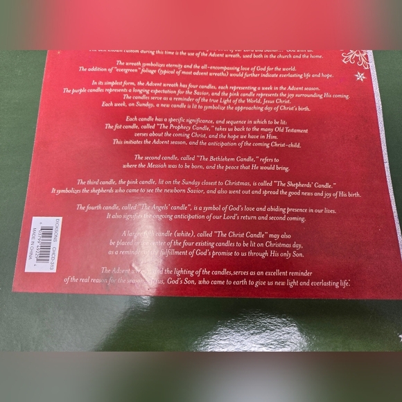 Vintage Dicksons Nativity Avent Candle Holder Religious Scripture Cross Gold - Picture 11 of 14